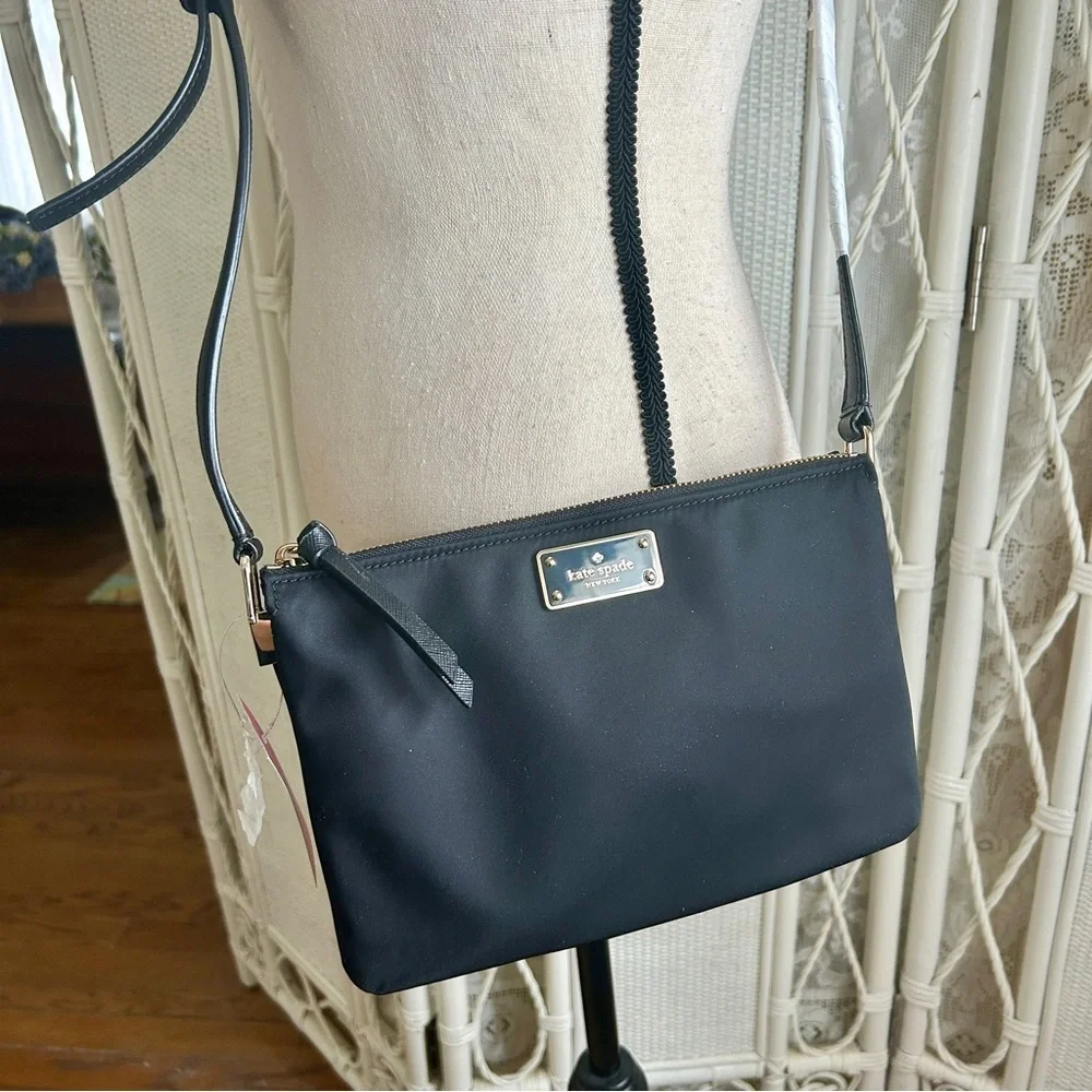 kate spade Crossbody Bag Black Nylon Wilson Road Madelyne New With Tags